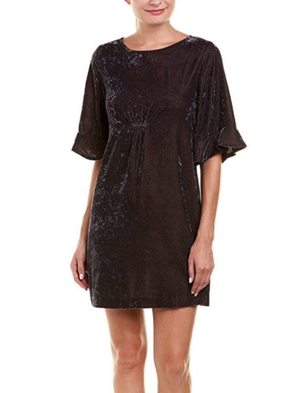 NEW Ella Moss crushed velvet bell sleeve cut-out mini shift dress